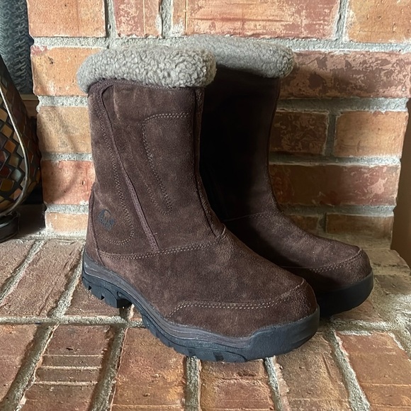 Sorel Water Fall Insulated Brown Leather Boots - Picture 1 of 8